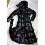 New wet look shiny nylon down dress winter coat bespoke DR2082